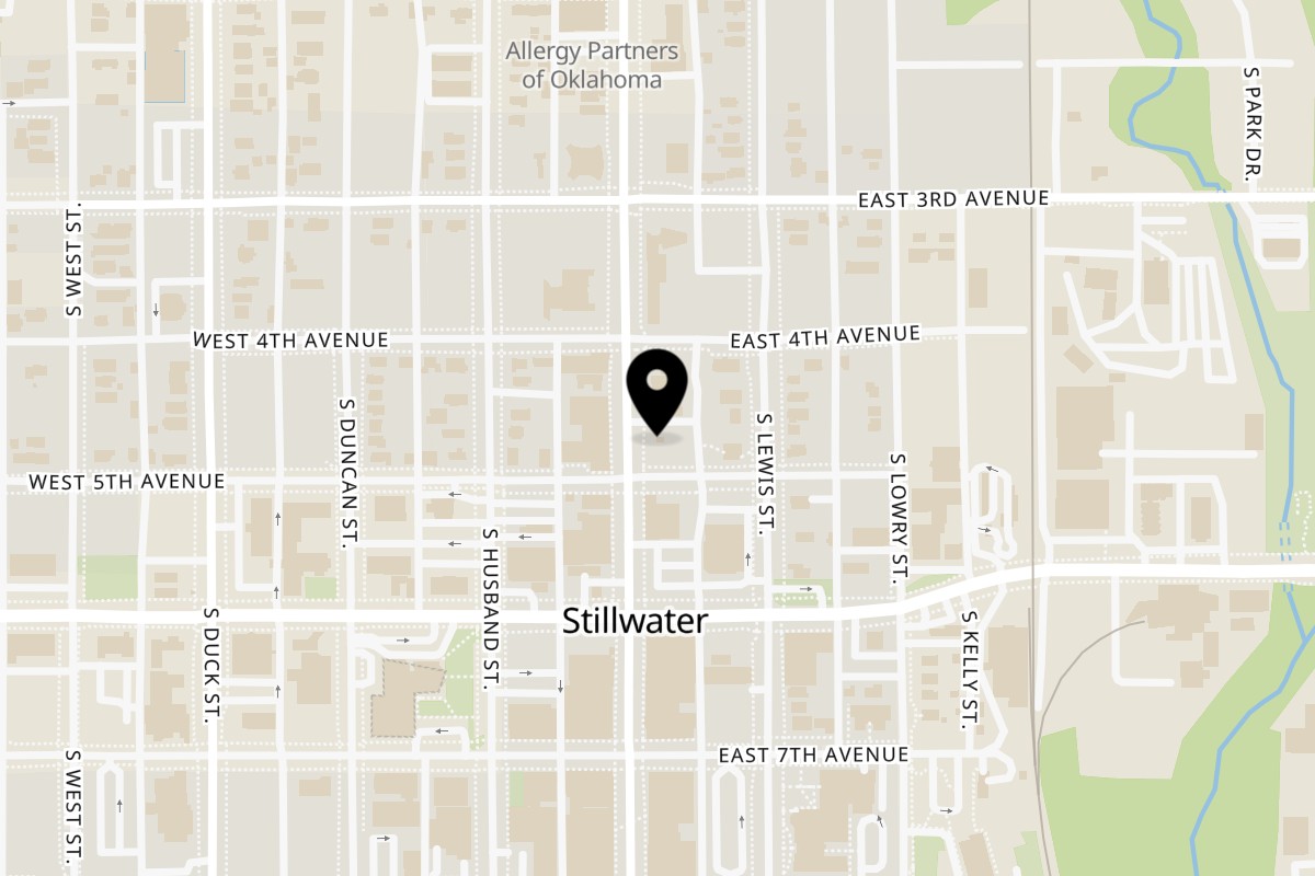 Map showing the location of DON PIBIL GRILL Stillwater on 423 S Main St in Stillwater
